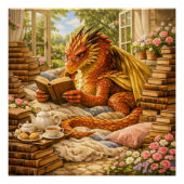 Poster Dragon de lecture cosy (Devant)