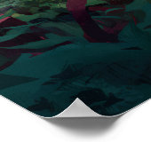 Poster Dragon de lézard vert rouge dans le feuillage de l (Coin)