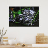 Poster DRAGON DE MOTO À CHopper SUR LA GRASSE (Cuisine)