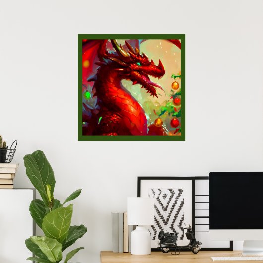 Poster Dragon de Noël 1 (Bureau à domicile)