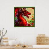 Poster Dragon de Noël 1 (Cuisine)