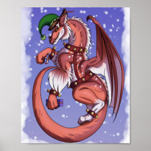 Poster Dragon de Noël (pas de texte)
