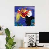 Poster Dragon de respiration incendie (Bureau à domicile)