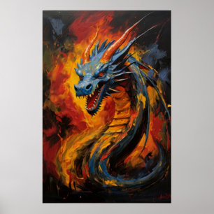 Poster Dragon de respiration par Imaginaire