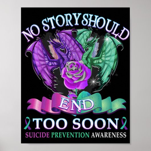 Poster Dragon de sensibilisation au suicide Aucune histoi (Devant)