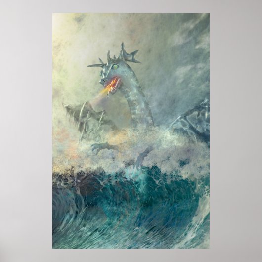 Poster Dragon d'eau chinois (Devant)