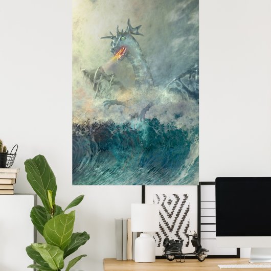 Poster Dragon d'eau chinois (Bureau à domicile)