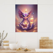 Poster Dragon d'Imaginaire aux bougies d'anniversaire (Cuisine)