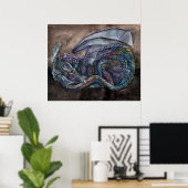 Poster Dragon d'obsidienne arc-en-ciel par Portia St Luke (Bureau à domicile)
