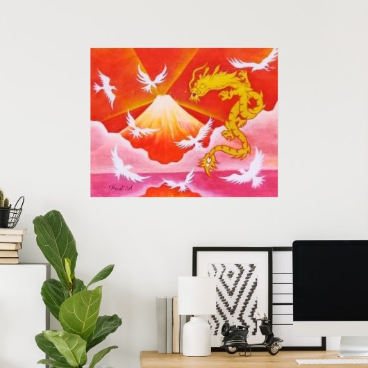 Poster Dragon Doré★ (Bureau à domicile)