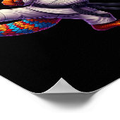 Poster Dragon Drôle À Haut Kick Karate Samurai Ninj (Coin)