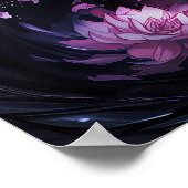 Poster Dragon en acier en fleurs - Cool foncé (Coin)