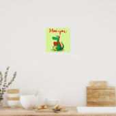 Poster Dragon en amour (Cuisine)