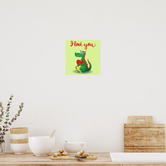 Poster Dragon en amour (Cuisine)