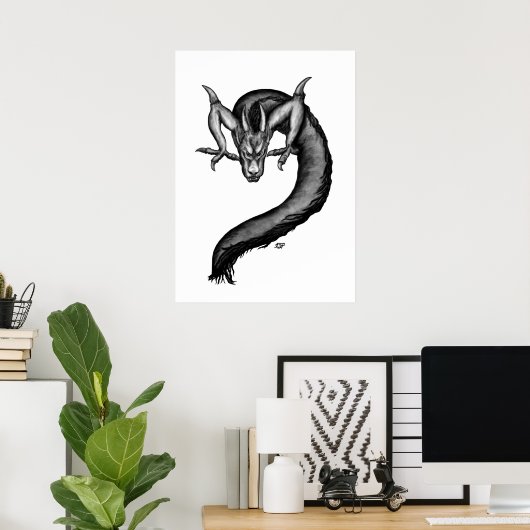 Poster Dragon en style tatouage (Bureau à domicile)