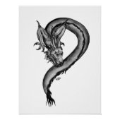 Poster Dragon en style tatouage (Devant)