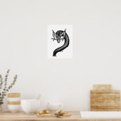 Poster Dragon en style tatouage (Cuisine)