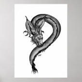 Poster Dragon en style tatouage (Devant)
