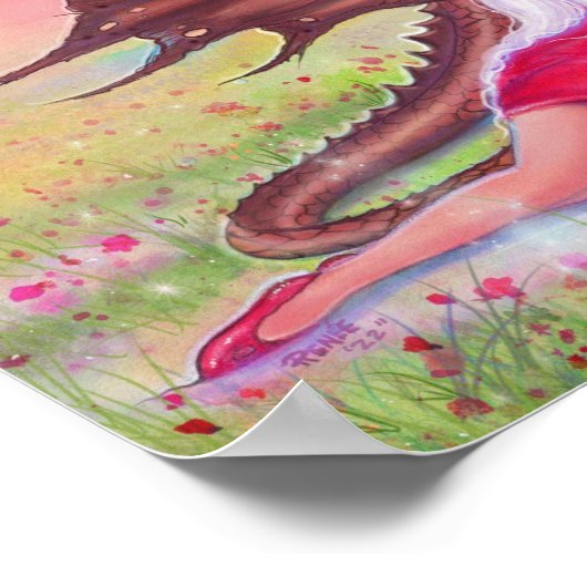 Poster Dragon et princesse "Poppy and Polly" par Renee (Coin)