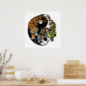 Poster dragon et tigre yin yang (Cuisine)