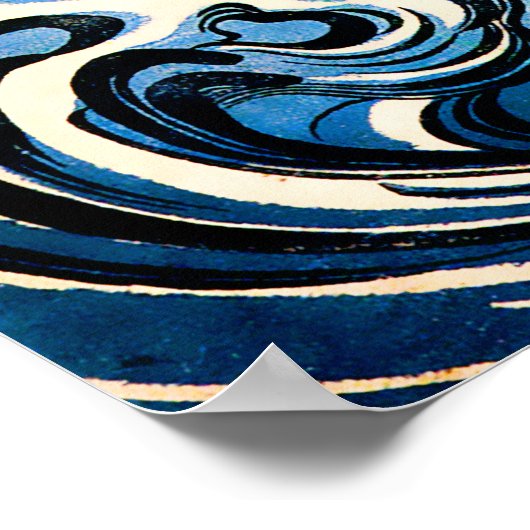 Poster Dragon et vagues I (Coin)