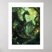 Poster Dragon forestier enchanté (Devant)