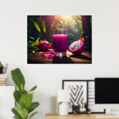Poster DRAGON FRUIT (Pitahaya) - EXOTIC FRUITS (Bureau à domicile)