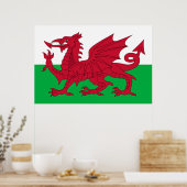 Poster Dragon gallois ~ Drapeau du Pays de Galles (Cuisine)