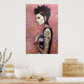 Poster Dragon Girl - Art original de Dori Hartley (Cuisine)