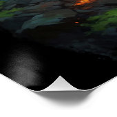 Poster Dragon hawaïen se réchauffant sur la lave (Coin)