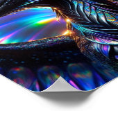 Poster Dragon Iridescendant avec un Arrière - plan dynami (Coin)