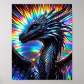 Poster Dragon Iridescendant avec un Arrière - plan dynami (Devant)