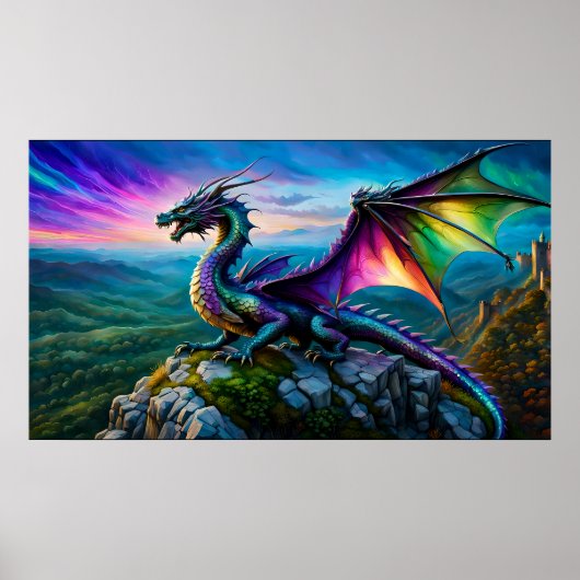 Poster Dragon Iridescente Garde Sa Terre (Devant)
