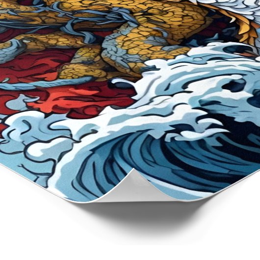 Poster Dragon japonais (Coin)