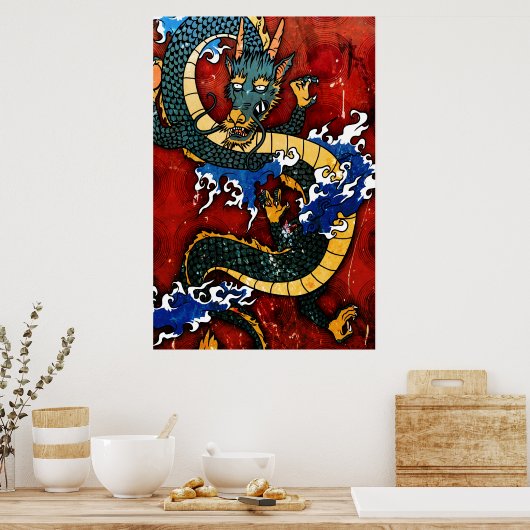 Poster Dragon japonais (Cuisine)