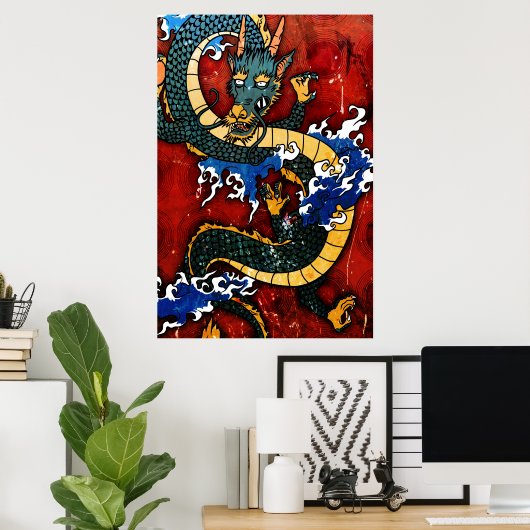Poster Dragon japonais (Bureau à domicile)