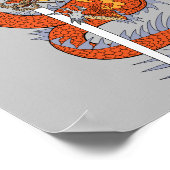 Poster Dragon japonais avec épée de katana (Coin)