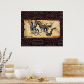 Poster Dragon japonais de tatouage d'art - Imprimer (Cuisine)