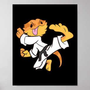 Poster Dragon Karaté Samurai Lizard Drago Bardé