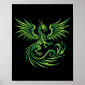 Poster Dragon Médiéval Vert Imaginaire Art Mythique Homme (Devant)