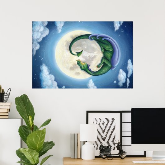 Poster Dragon Moon Dreams (Bureau à domicile)