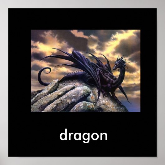Poster dragon noir (Devant)