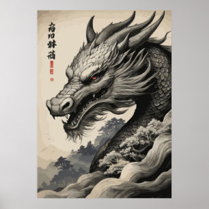Poster Dragon noir