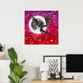Poster Dragon Noir - Créature Fantastique Mythique Ciel R (Bureau à domicile)