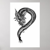 Poster Dragon noir et blanc (Devant)