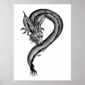 Poster Dragon noir et blanc (Devant)