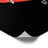 Poster Dragon noir, lune rouge (Coin)