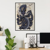 Poster Dragon oriental (Bureau à domicile)