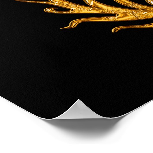 Poster Dragon oriental doré 02 (à gauche) (Coin)