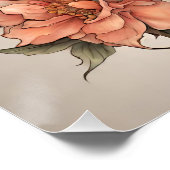 Poster Dragon oriental et fleurs (Coin)